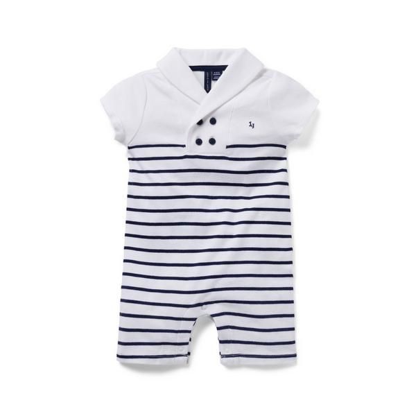 Baby Striped Shawl Collar Romper | Janie and Jack