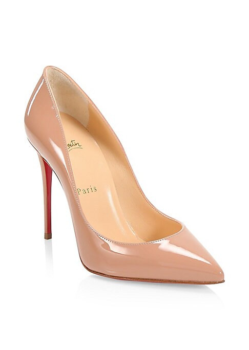 Christian Louboutin Women's Pigalle Follies 100 Patent Leather Pumps - Nude - Size 36.5 (6.5) | Saks Fifth Avenue