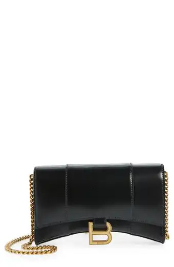Uptown Pebbled Calfskin Leather Wallet on a Chain | Nordstrom