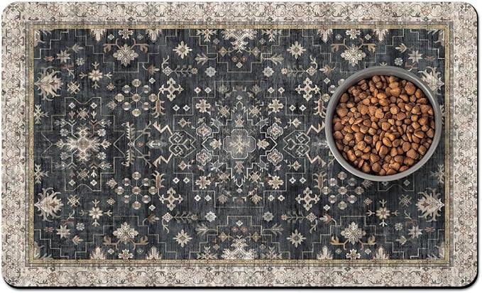 Pet Food Mats for Floor, Absorbent Dog Mat for Food and Water Dispenser Mat, Dog Food Mat Quick D... | Amazon (US)