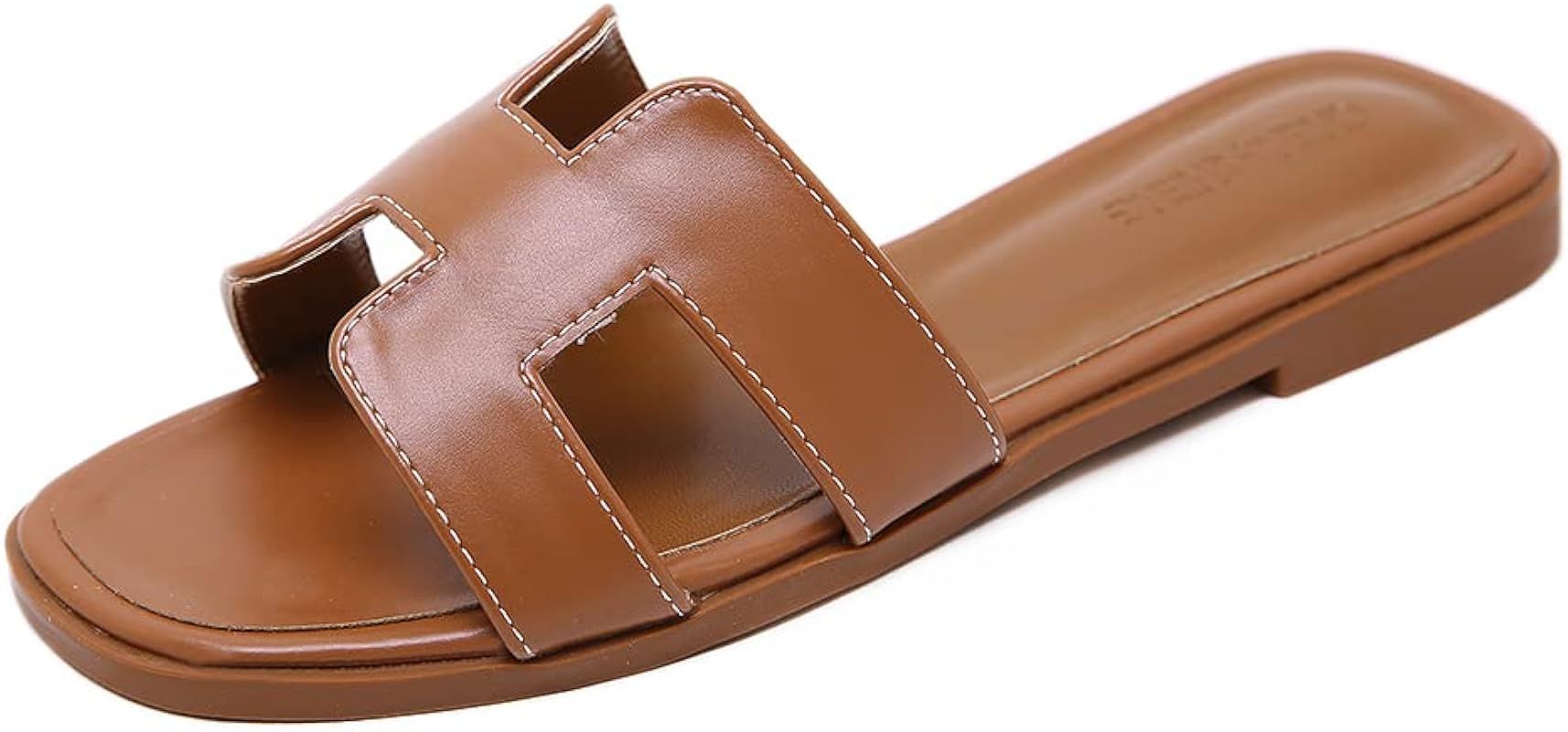 Stratuxx Kaze Womens Flat Sandals Flat Slide Sandals Band Sandals White Black Brown Metallic Sandals | Amazon (US)