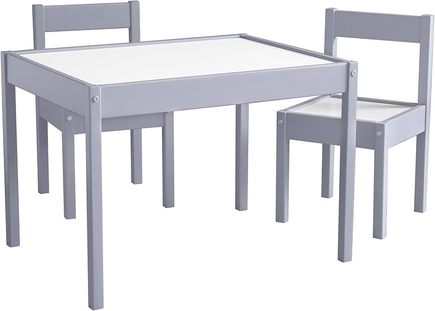 Baby Relax Hunter 3-Piece Kiddy Table & Chair Kids Set, Grey | Amazon (US)