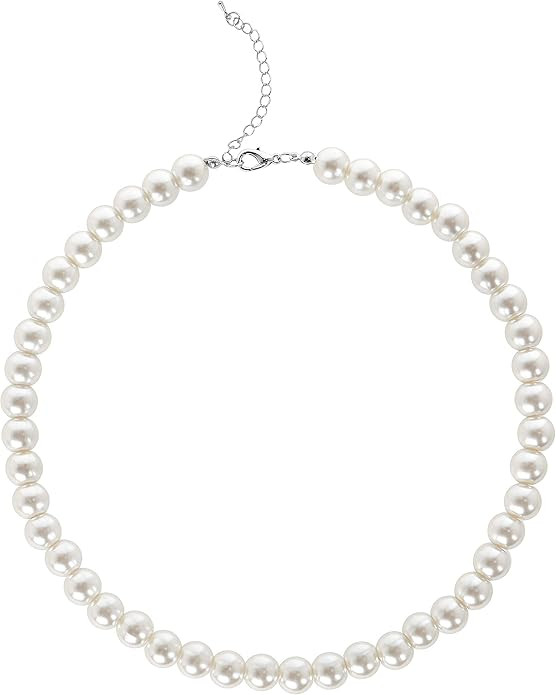 BABEYOND Round Imitation Pearl Necklace Wedding Pearl Necklace for Brides White | Amazon (CA)