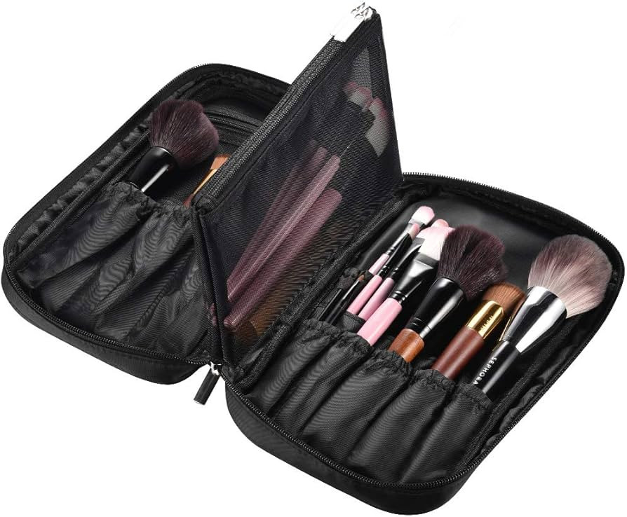 BYOOTIQUE Makeup Brush Bag Organizer Portable Multi Brush Holder Makeup Hand Bag Cosmetic Organiz... | Amazon (US)