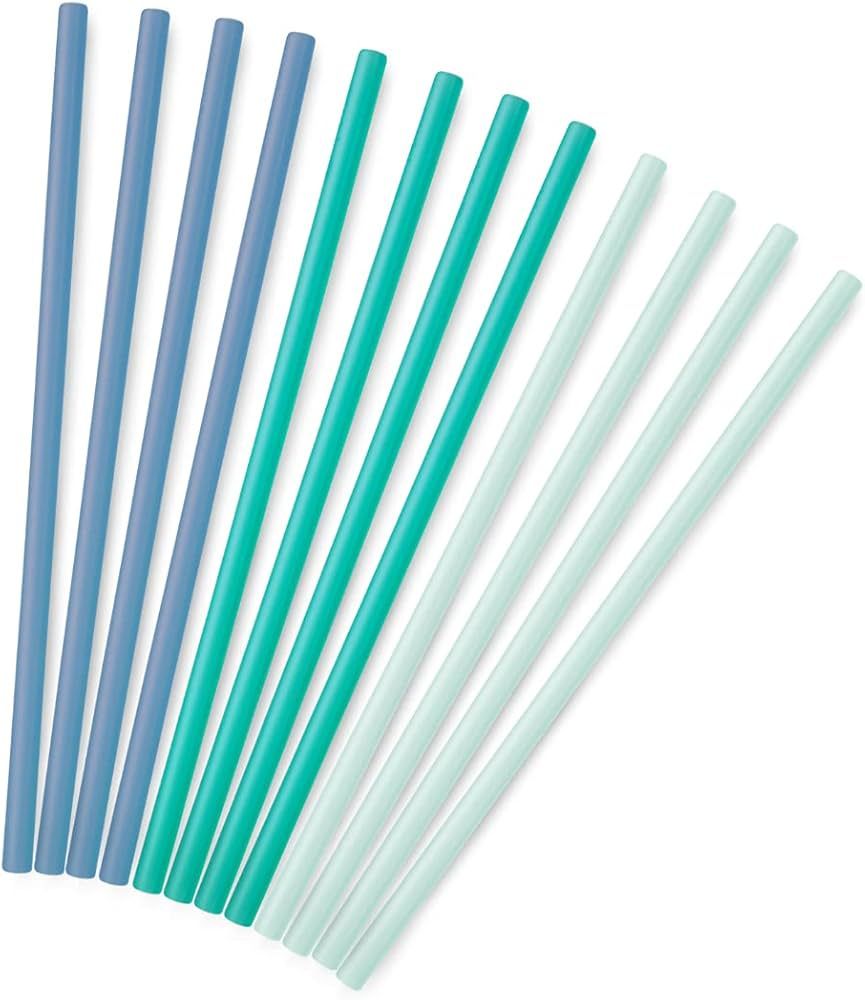 GoSili Reusable X-Long 10.75" Silicone Straw (12 count) - Cobalt/Teal/Mint | Amazon (US)