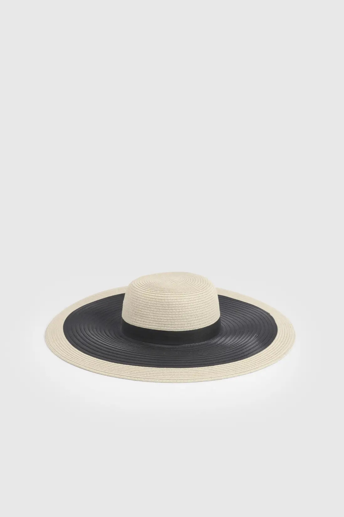 Natural And Satin Mix Floppy Beach Hat | Karen Millen | Karen Millen