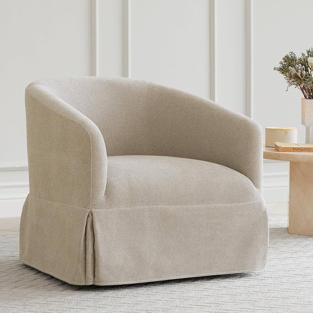 Swivel Accent Chair Modern Barrel Armchair for Bedroom Nursery Reading Waiting Living Room, 22-in... | Amazon (US)