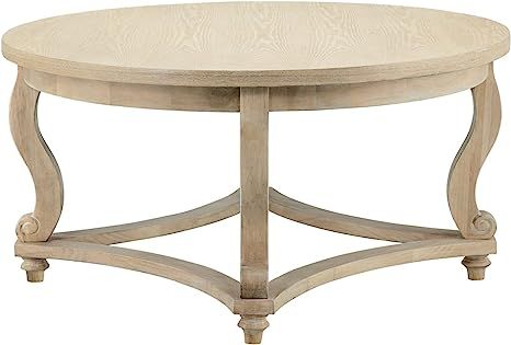 Martha Stewart Elmcrest Occasional Table Living Room Décor, Round Wooden Top Accent Farmhouse Fu... | Amazon (US)