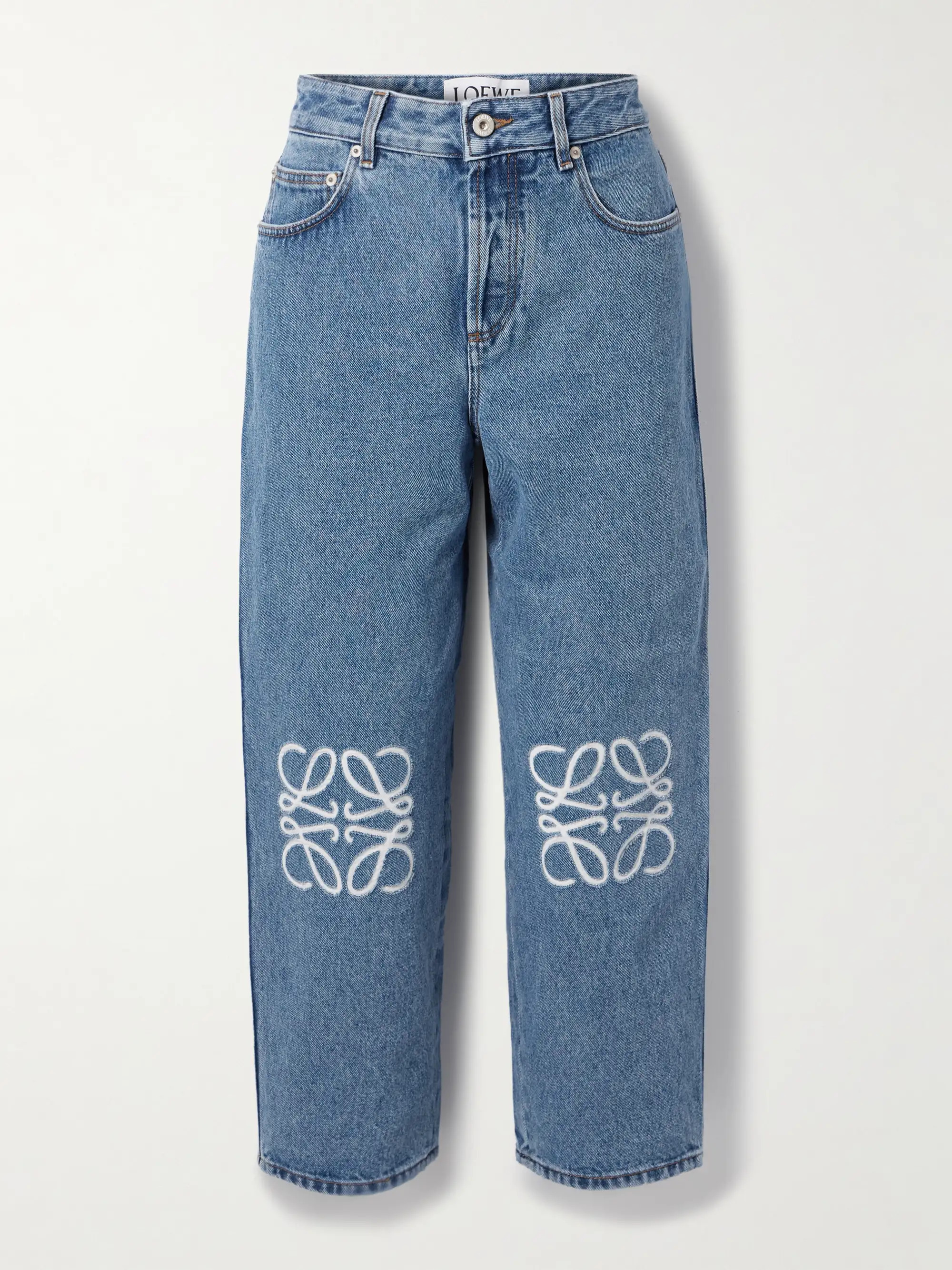 Appliquéd cropped high-rise straight-leg jeans | NET-A-PORTER APAC