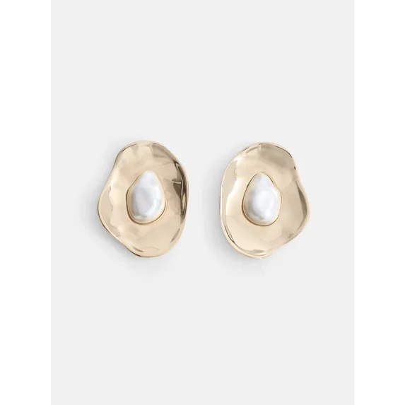 Scoop Women’s Faux Pearl Stud Earrings, 1 Pair | Walmart (US)