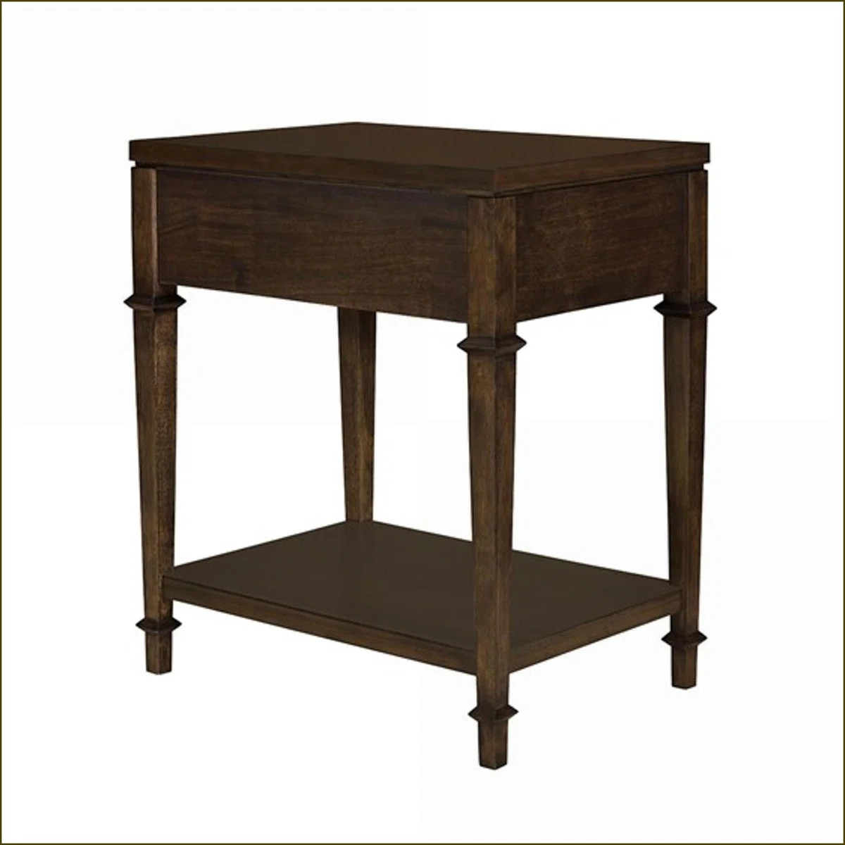 Lily Pond Dark Brown Wood Nightstand with Drawer and Shelf | Wayfair North America