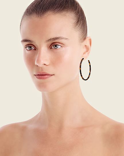 Tortoise hoop earrings | J.Crew US