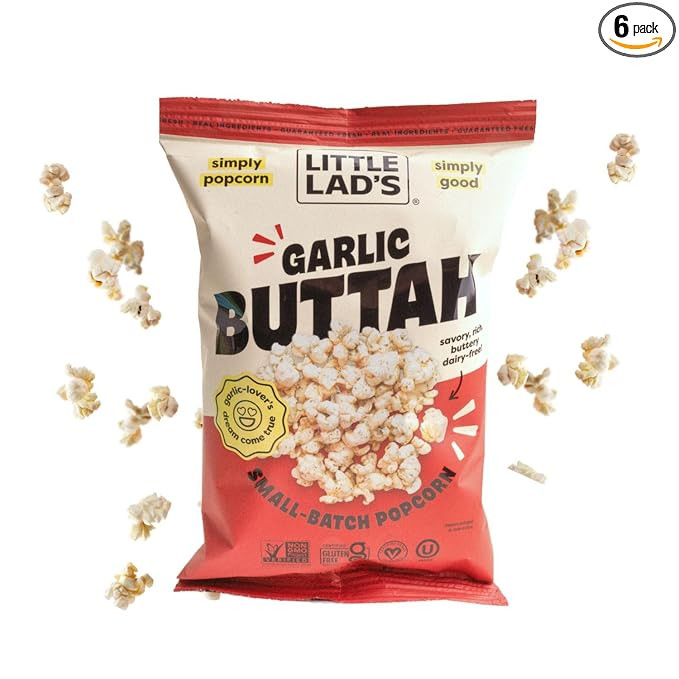 Little Lad’s Healthy Popcorn (Garlic Buttah) - Vegan, Gluten-Free, Non-GMO Popcorn with Garlic ... | Amazon (US)