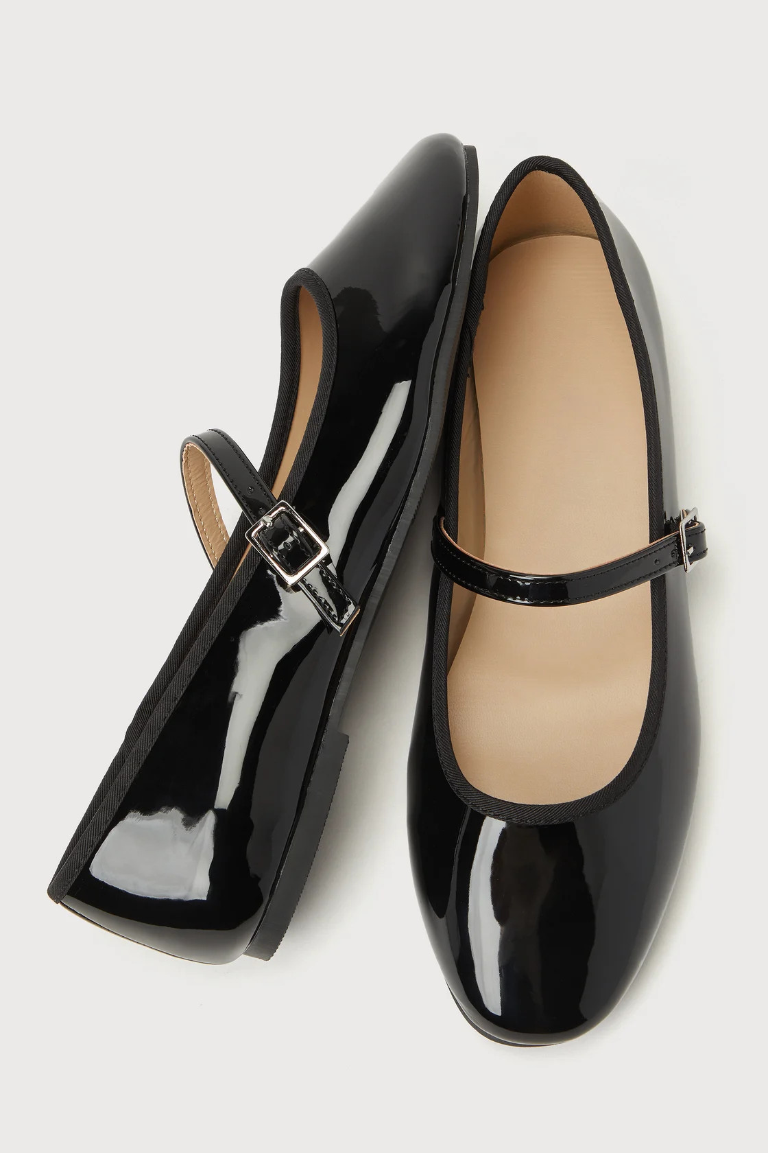 Alavara Black Patent Buckle Ballet Flats | Lulus (US)