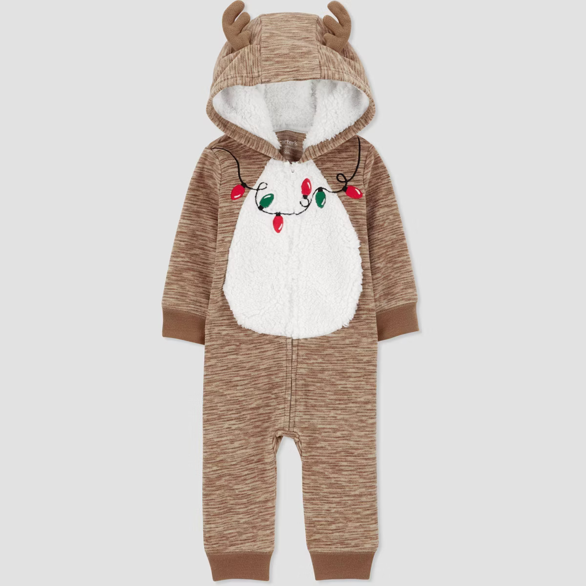 Carter's Just One You® Baby Christmas Hooded Reindeer Romper - Brown | Target