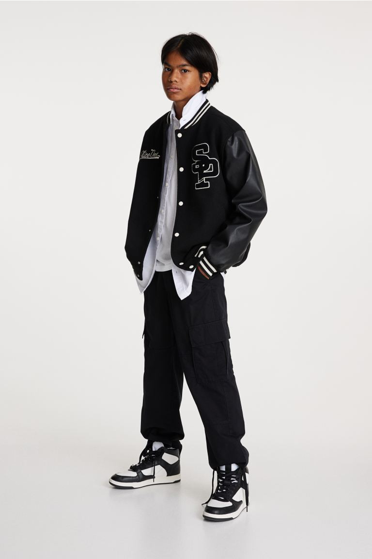 Cotton Cargo Pants - Black - Kids | H&M US | H&M (US + CA)