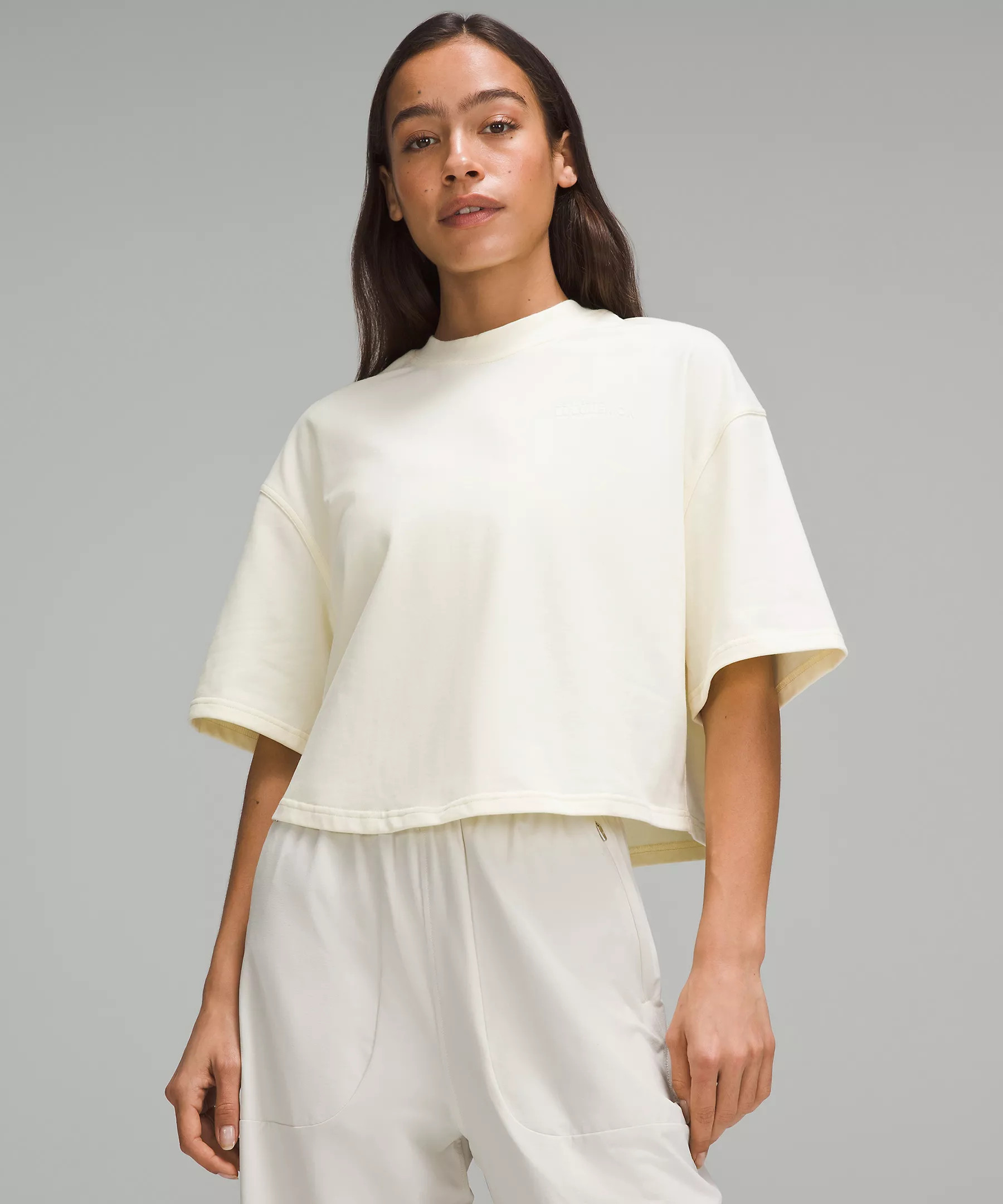 Brushed Heavyweight Cotton Cropped Crew T-Shirt | Women's Short Sleeve Shirts & Tee's | lululemon | Lululemon (US)