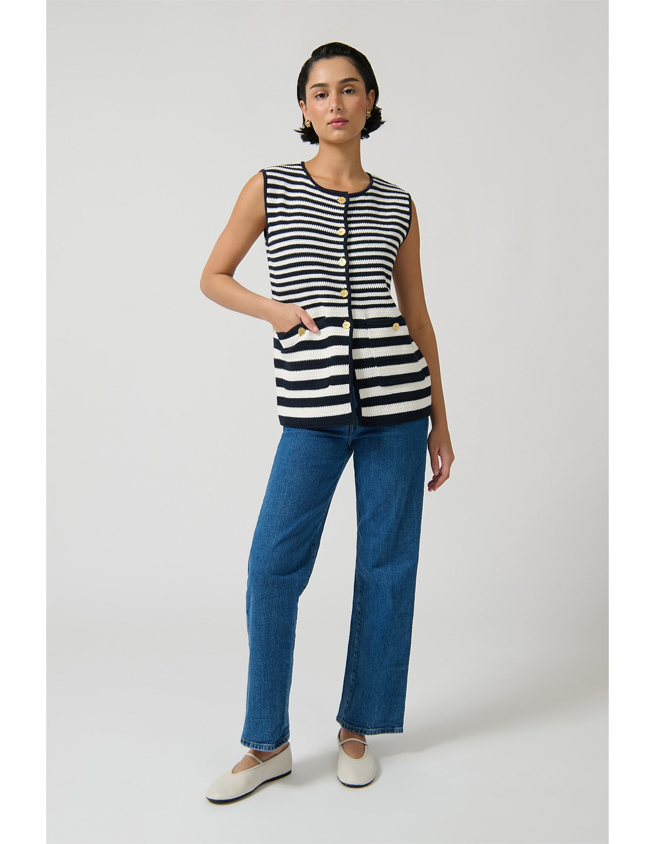 HELENA STRIPE GILET | David Jones (Australia & New Zealand)