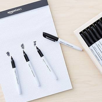 Amazon Basics Fine Tip Permanent Markers for Writing, Drawing, Quick Drying, Office, School, and ... | Amazon (US)