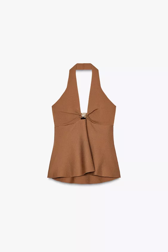 HALTER PEPLUM TOP | Zara US