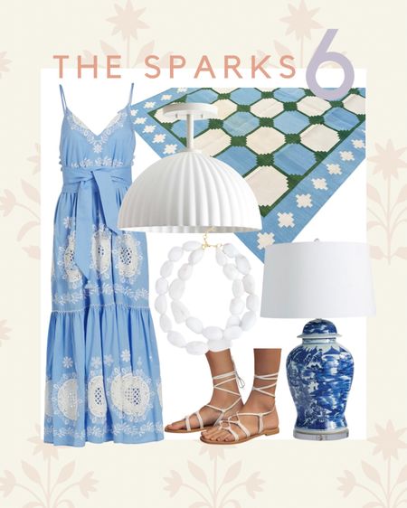 6 pretty finds from 6 different retailers! 
Blue and white forever; chinoiserie lamp; blue and white home; beaded necklace; lace up sandals; Summer wedding; strapless dress; dhurrie rug; Etsy find; white flush mount; strappy sandals

#LTKhome #LTKstyletip #LTKFind