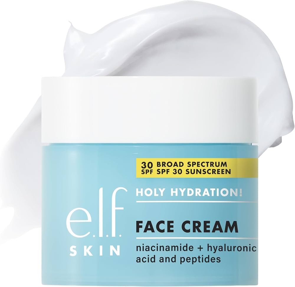 e.l.f. SKIN Holy Hydration! Face Cream Broad Spectrum SPF 30 Sunscreen Moisturizer, Made with Hya... | Amazon (US)