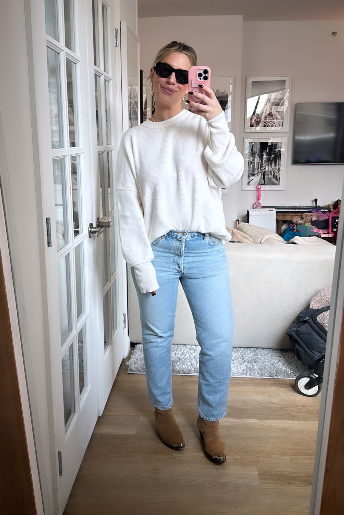 My absolute favorite jeans and my fave Amazon sweater — daily edit cover from Found by Em