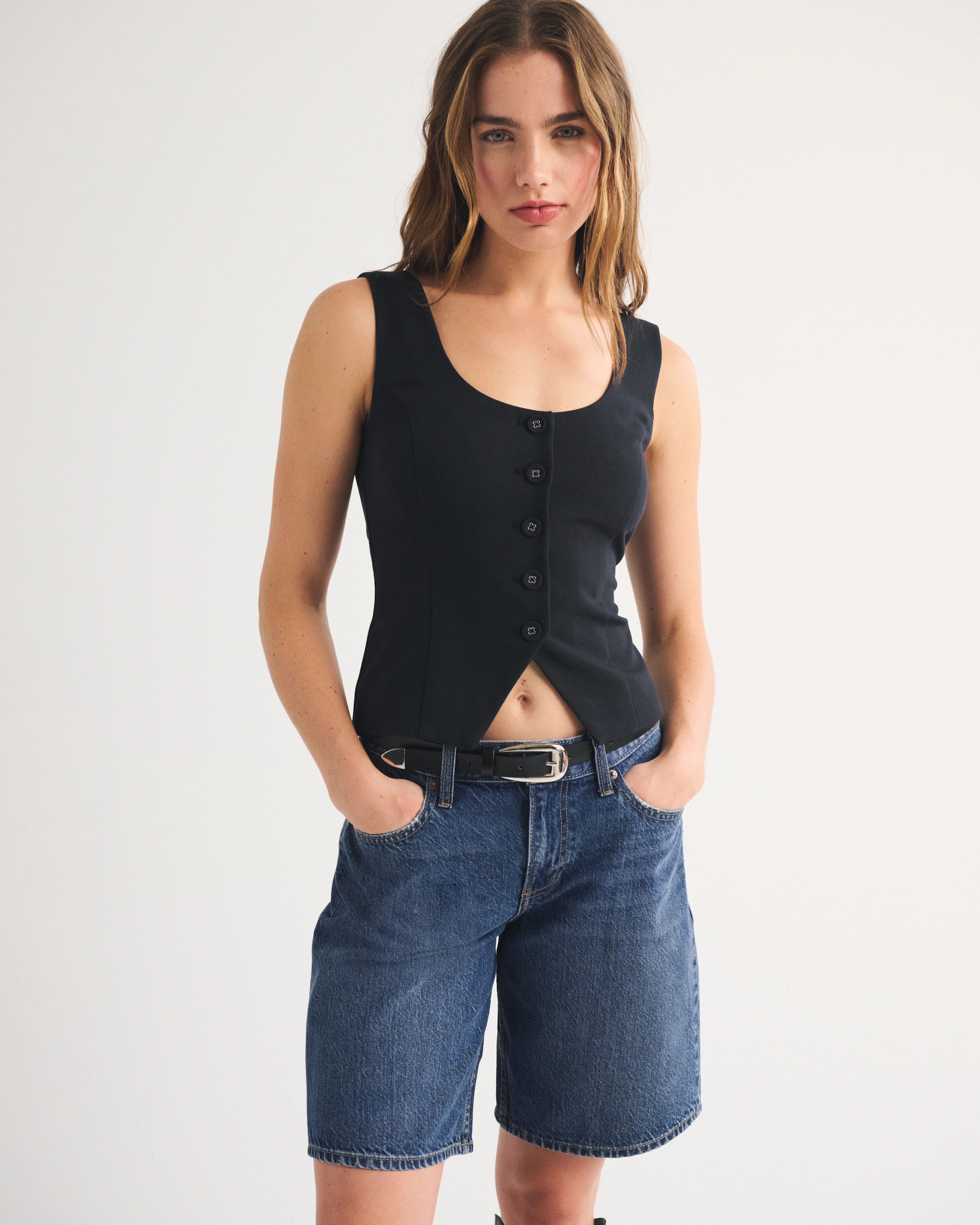 Low Rise Denim Jort | Abercrombie & Fitch (US)