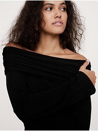 Luxe Wool-Blend Off-Shoulder Top | Banana Republic (US)