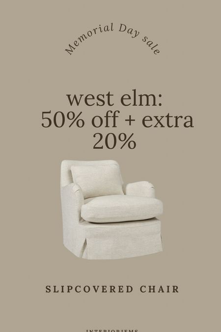 OK, incredible deal on this. I do not want you to miss this, more than 50% off plus an extra 20% off making it only $444 originally $1000 chair, gray linen chair, comfy lounge chair from West Elm, memorial day West Elm sales

#LTKHome #LTKSaleAlert #LTKStyleTip