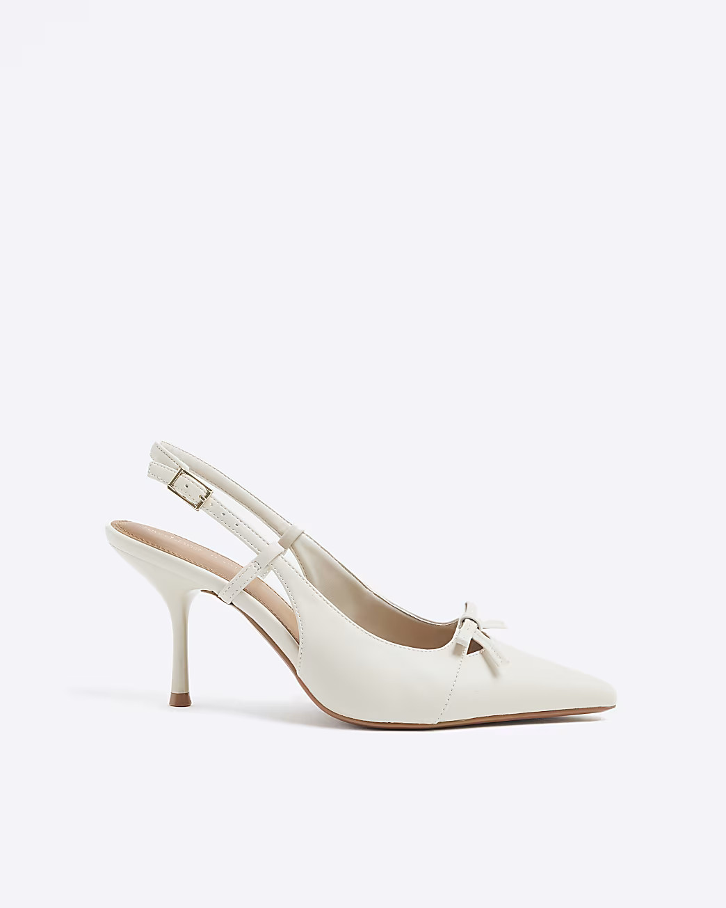 Cream Sling Back Court Shoes | River Island UK & IE
