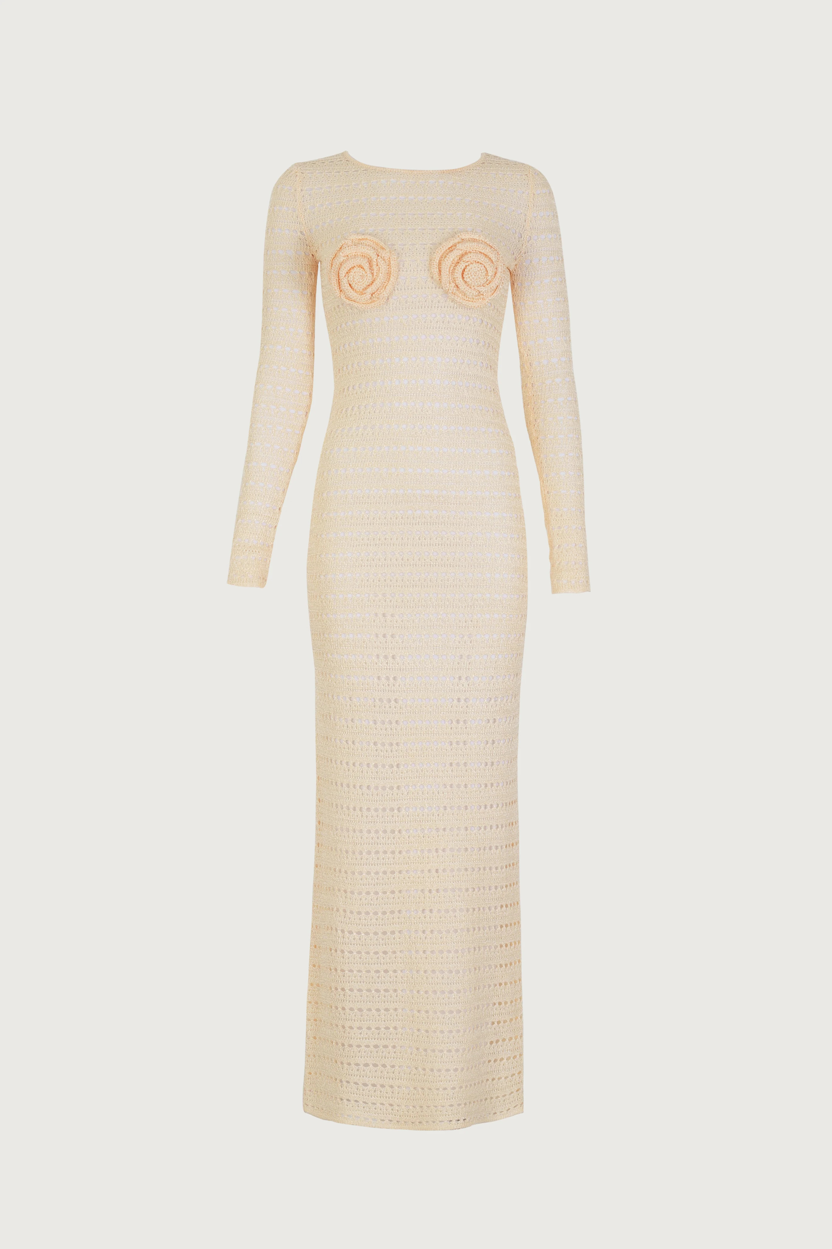 Rosette Crochet Dress (Cream) M / Cream | SAME