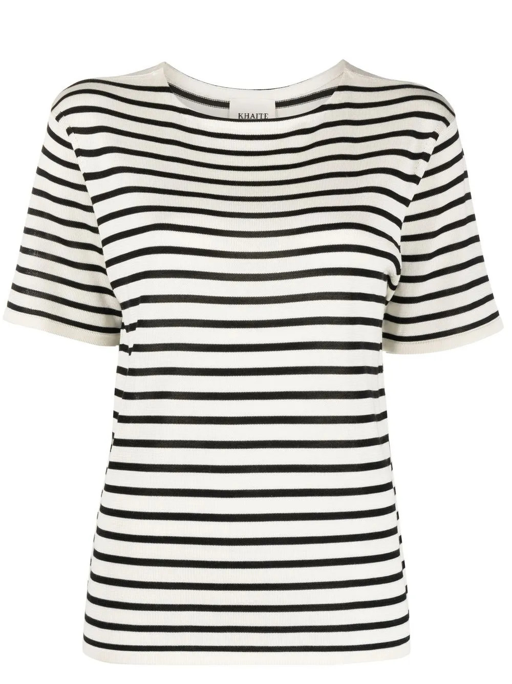 KHAITE Striped Knitted T-shirt - Farfetch | Farfetch Global
