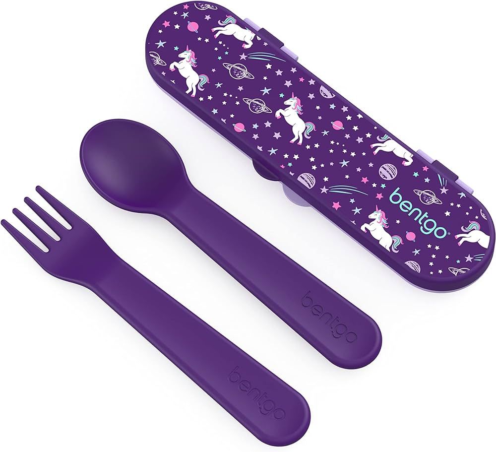 Bentgo Kids Utensil Set - Reusable Plastic Fork, Spoon & Storage Case - BPA-Free Materials, Easy-... | Amazon (US)