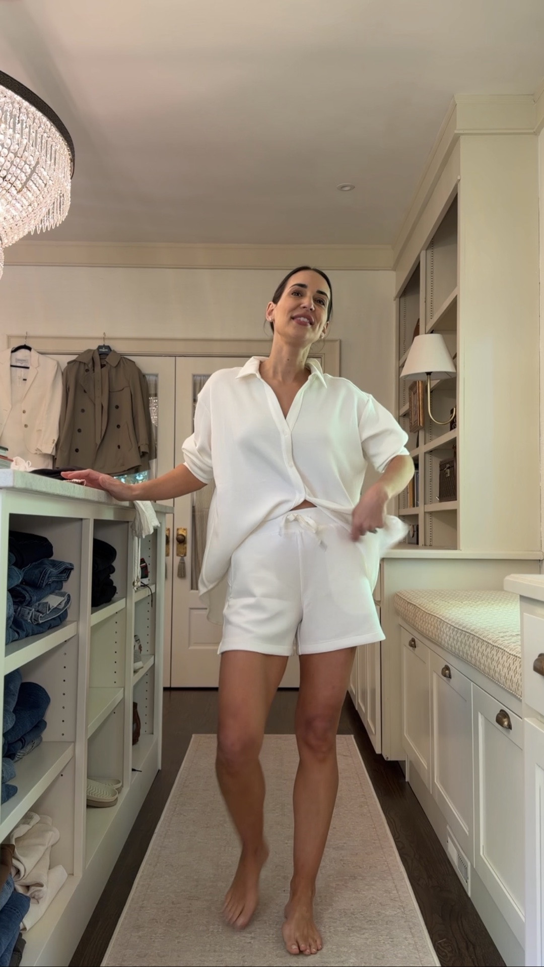 Wear a small in shorts and a large in the shirt @Spanx
