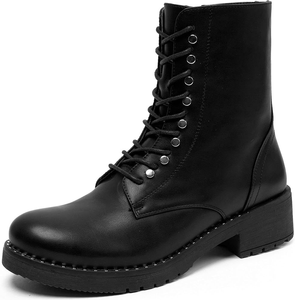 katliu Women's Military Combat Boots Lace Up Ankle Boots | Amazon (US)