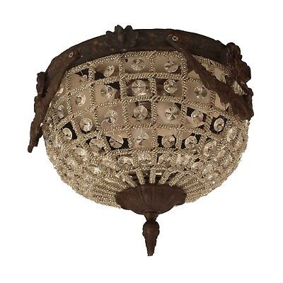 Hand Beaded Antique Replica Crystal Bronze European Flush Mount Chandelier | eBay US