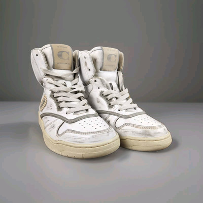 Coach Distressed High Top Sneakers  Women's 5B White Distressed | eBay US