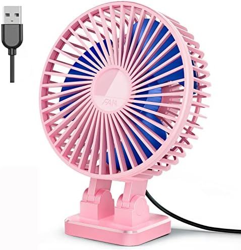 USB Fan for Desk, Mini Desk Fan, 3 speed in Single Button, Rotation Strong Wind Desktop Cooling Fan, | Amazon (US)