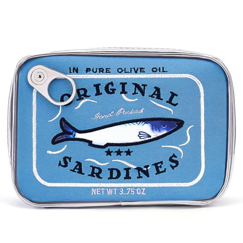 Cessfle Canned Sardines Makeup Bag, Funny Sardine Tin Fish Cosmetic Bag, Creative Cute Makeup Bag Kawaii Pencil Case Pouch, Coquette Make up Pouch for Women | Amazon (US)