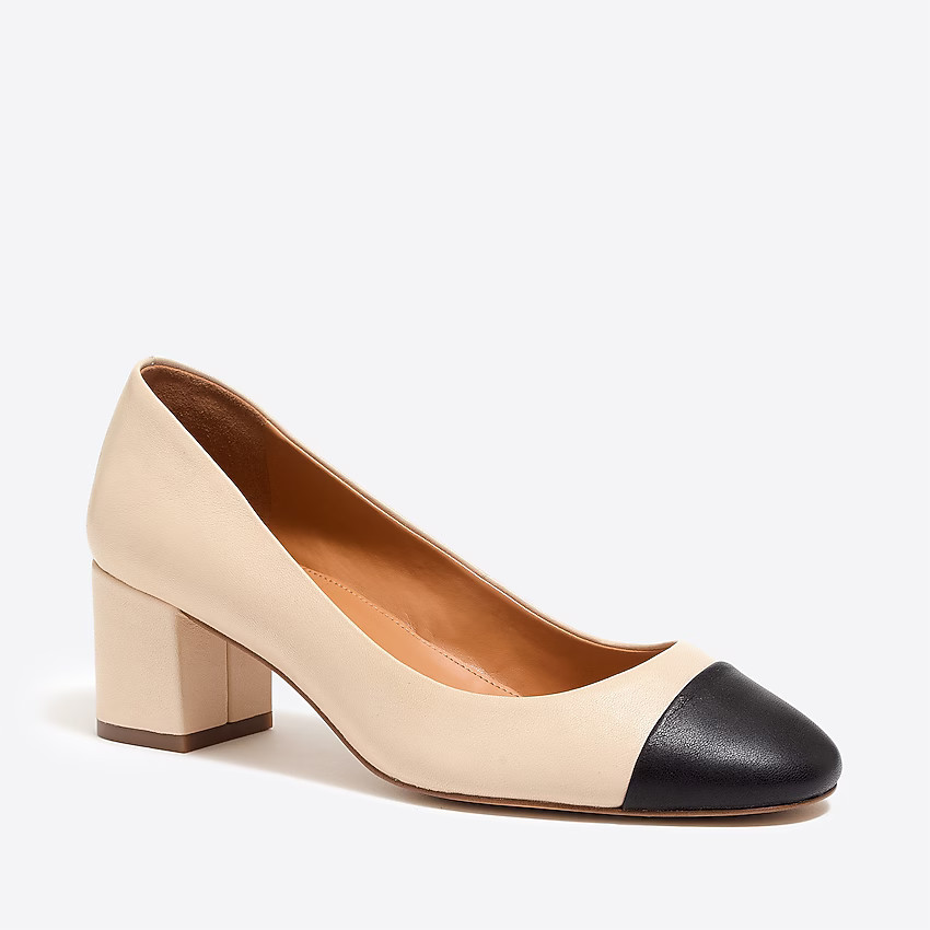 Bryn cap-toe leather block heels | J.Crew Factory