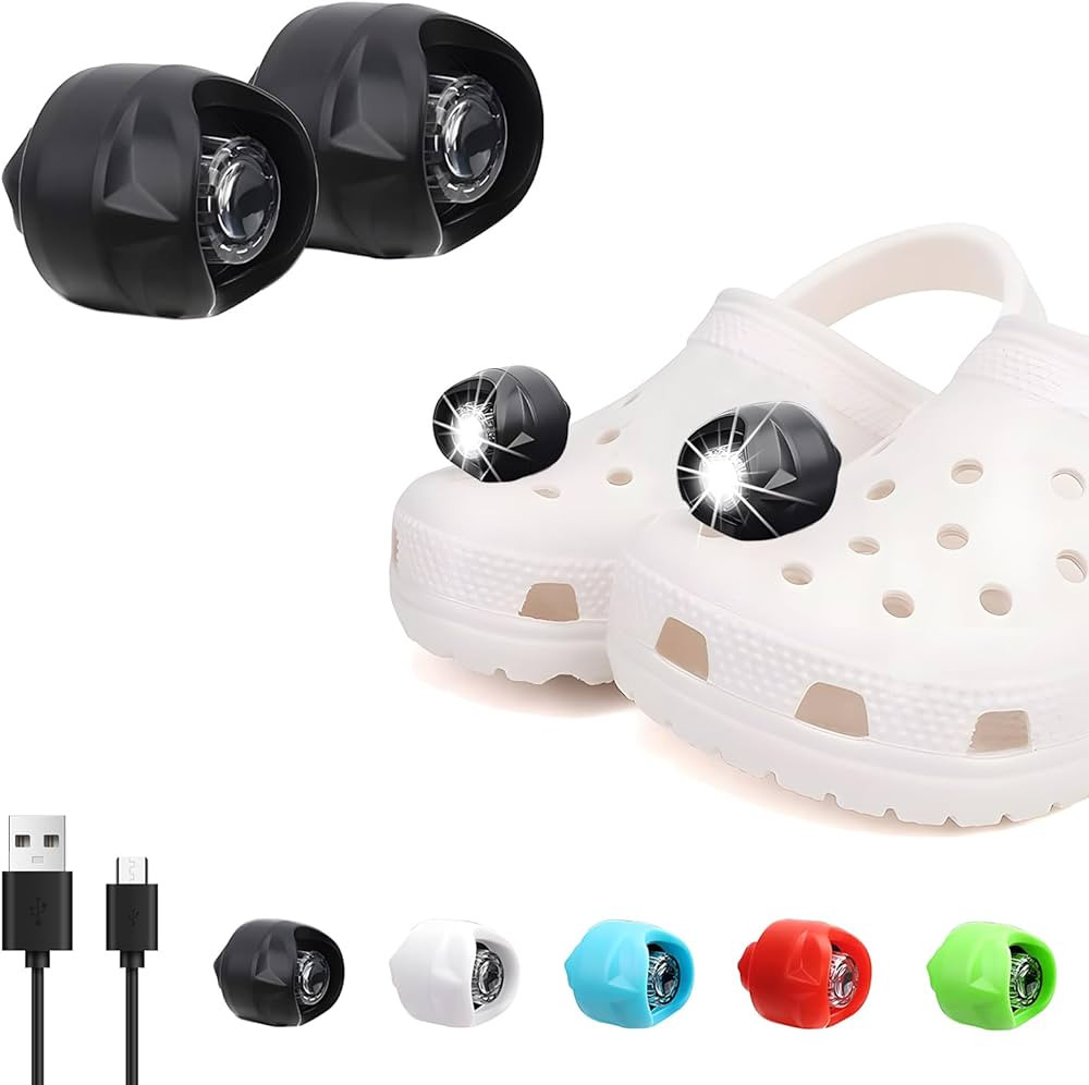 Vergissm Rechargeable Headlights for Croc, 2 PCs LED Lights for Croc, Waterproof Hands Free Flash... | Amazon (US)