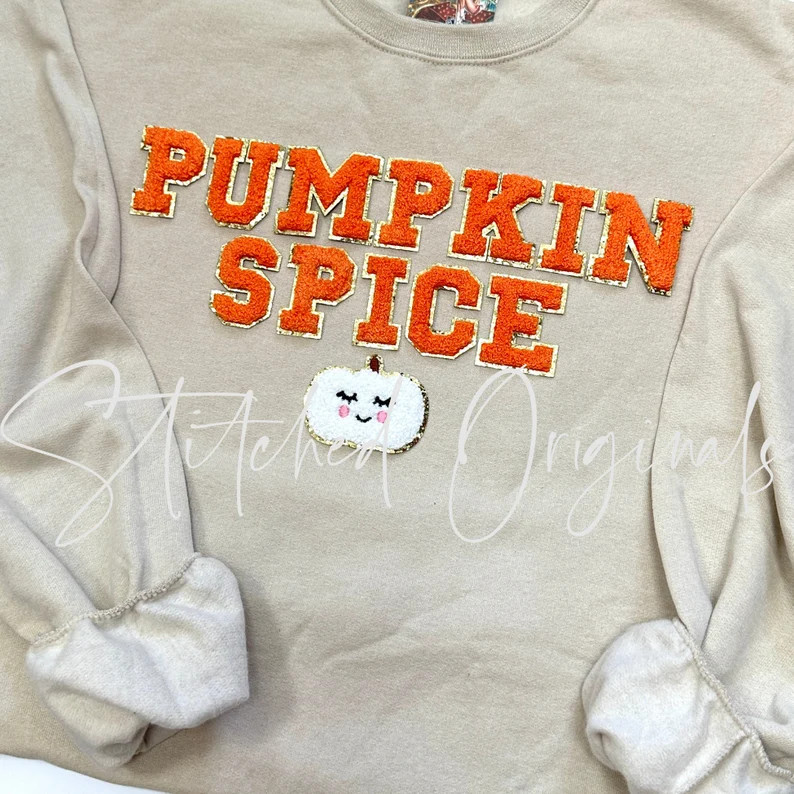 Pumpkin Spice Chenille Patch Set DIY Patch Iron on Patch - Etsy | Etsy (US)