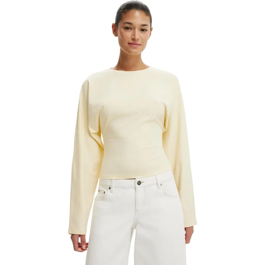 Cotton On Women's Blair Batwing Long Sleeve in Vanilla Glow at Nordstrom, Size X-Large | Nordstrom