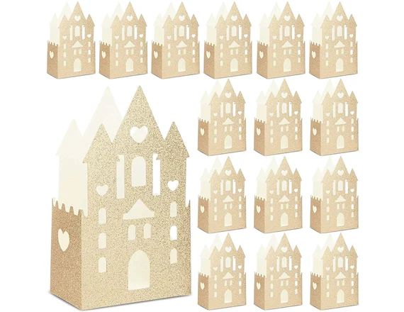 Princess Favor Boxes 16 Pack, Gold Glitter Princess Theme Castle Favor Candy Boxes for Birthday B... | Etsy (US)