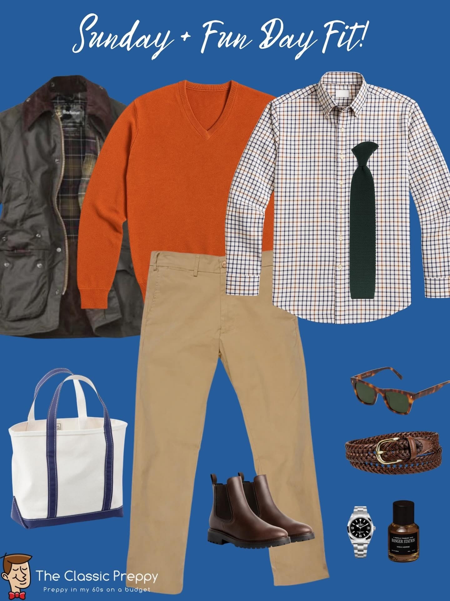 
🧥 Jacket: @barbour
🧶 Sweater: Club Room via @macys
👔 Shirt: Tattersall @poloralphlauren
👔 Tie: Green knit @otaa 
👖 Khakis: @pennbilt 
👞 Boots: @colehaan
🕶️ Sunglasses: @warbyparker
👜 Tote: @llbean
👃 Fragrance: @rangerstation.co I



#PreppyStyle #ClassicMenswear #IvyStyle #NoBuyChallenge #PreppyOnABudget #ShopYourCloset

#LTKStyleTip #LTKOver40 #LTKMens