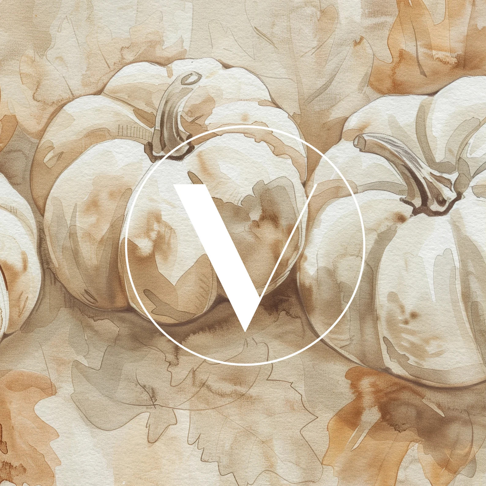 Fall Pumpkins Frame TV Art, Fall Tv Screensaver, Neutral White Pumpkin Watercolor Painting, Autum... | Etsy (US)