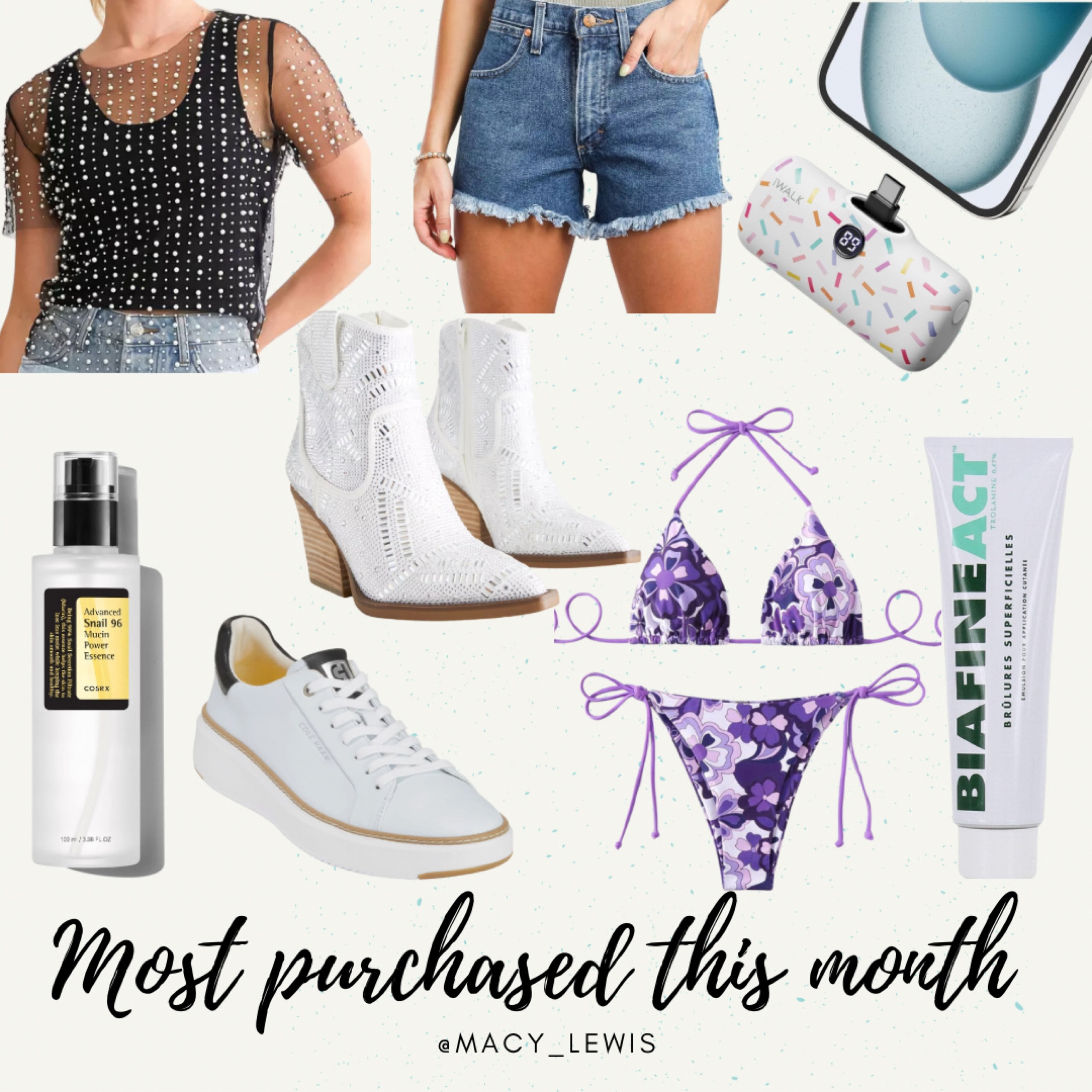 The most popular items across my platforms the last 30 days. Resort wear. Vacation outfit. Swimsuit. Bikini. Skin care. Shoes. 

#LTKfindsunder50 #LTKswim #LTKshoecrush