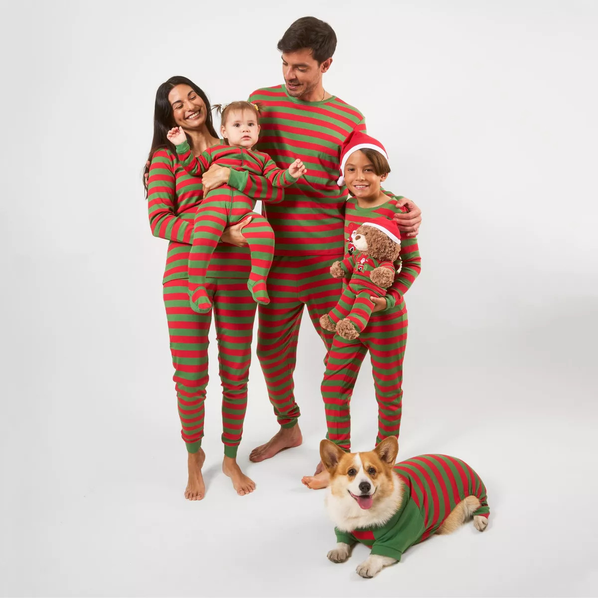 Leveret Matching Family Christmas Pajamas Red and Green Striped | Target