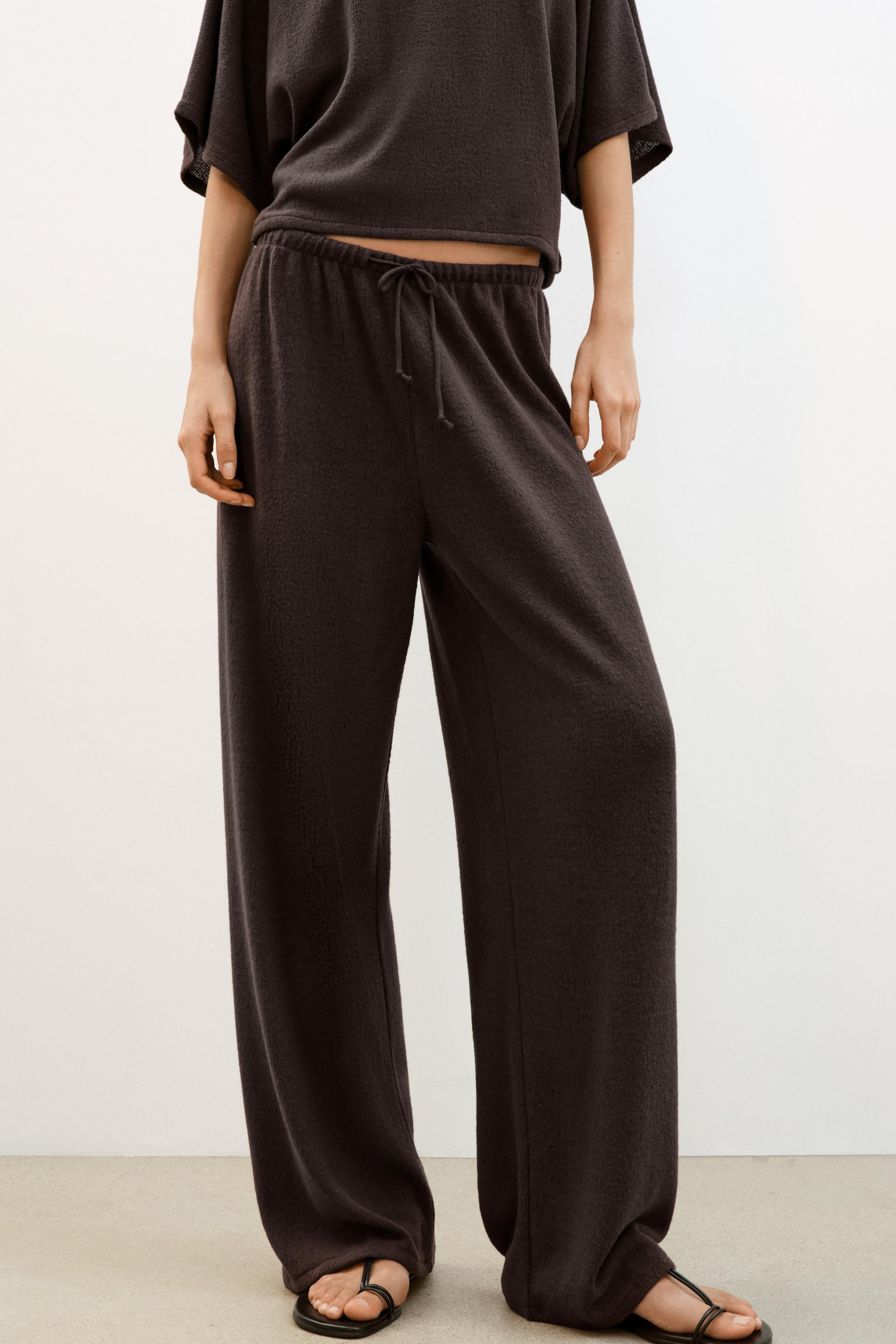 RUSTIC WIDE-LEG TROUSERS | Zara UK